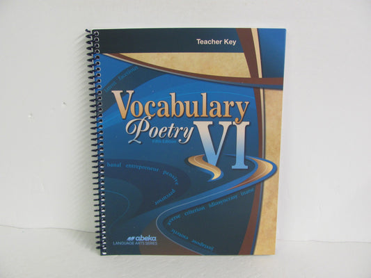 Vocabulary Poetry VI Abeka Teacher Key  Pre-Owned Spelling/Vocabulary Books