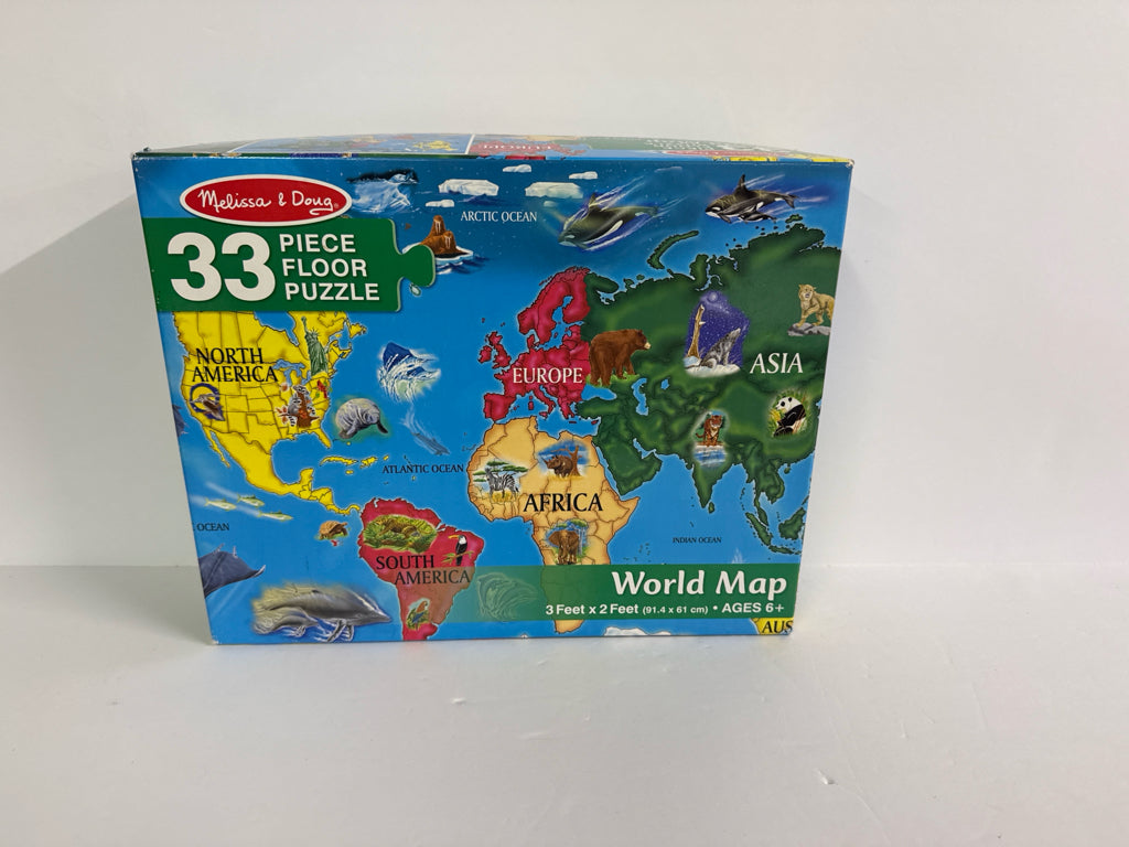 World Map Melissa & Doug Puzzle Preowned Games/Puzzles