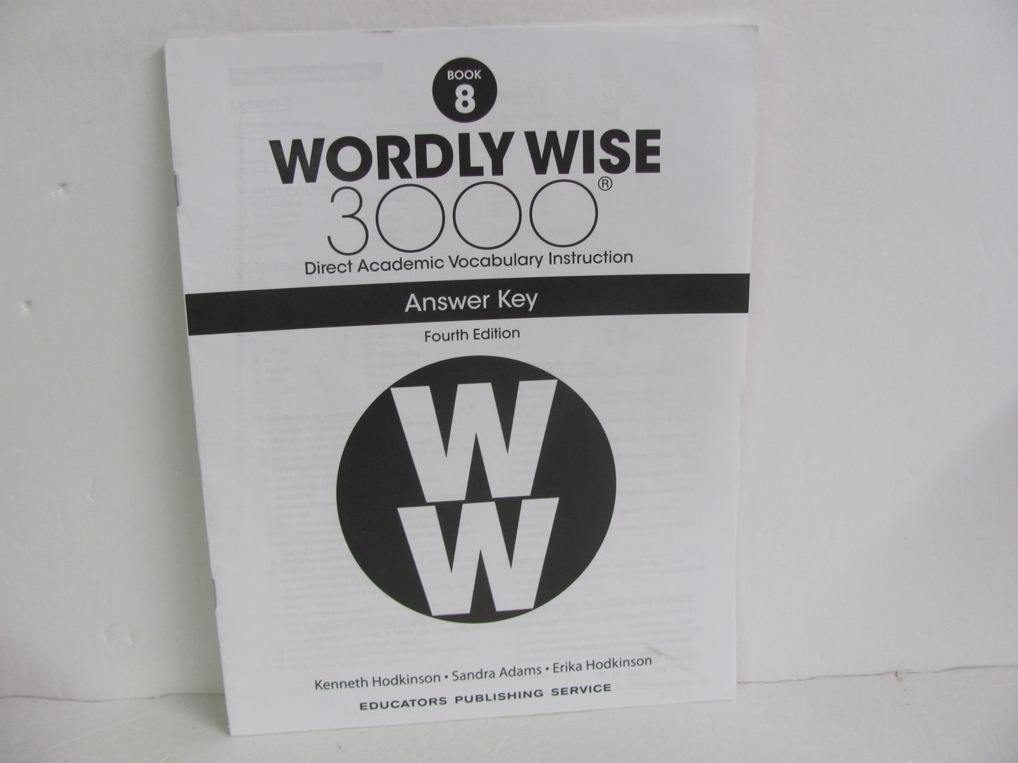 Wordly Wise 3000 EPS Answer Key Pre-Owned 8th Grade Spelling/Vocabulary Books