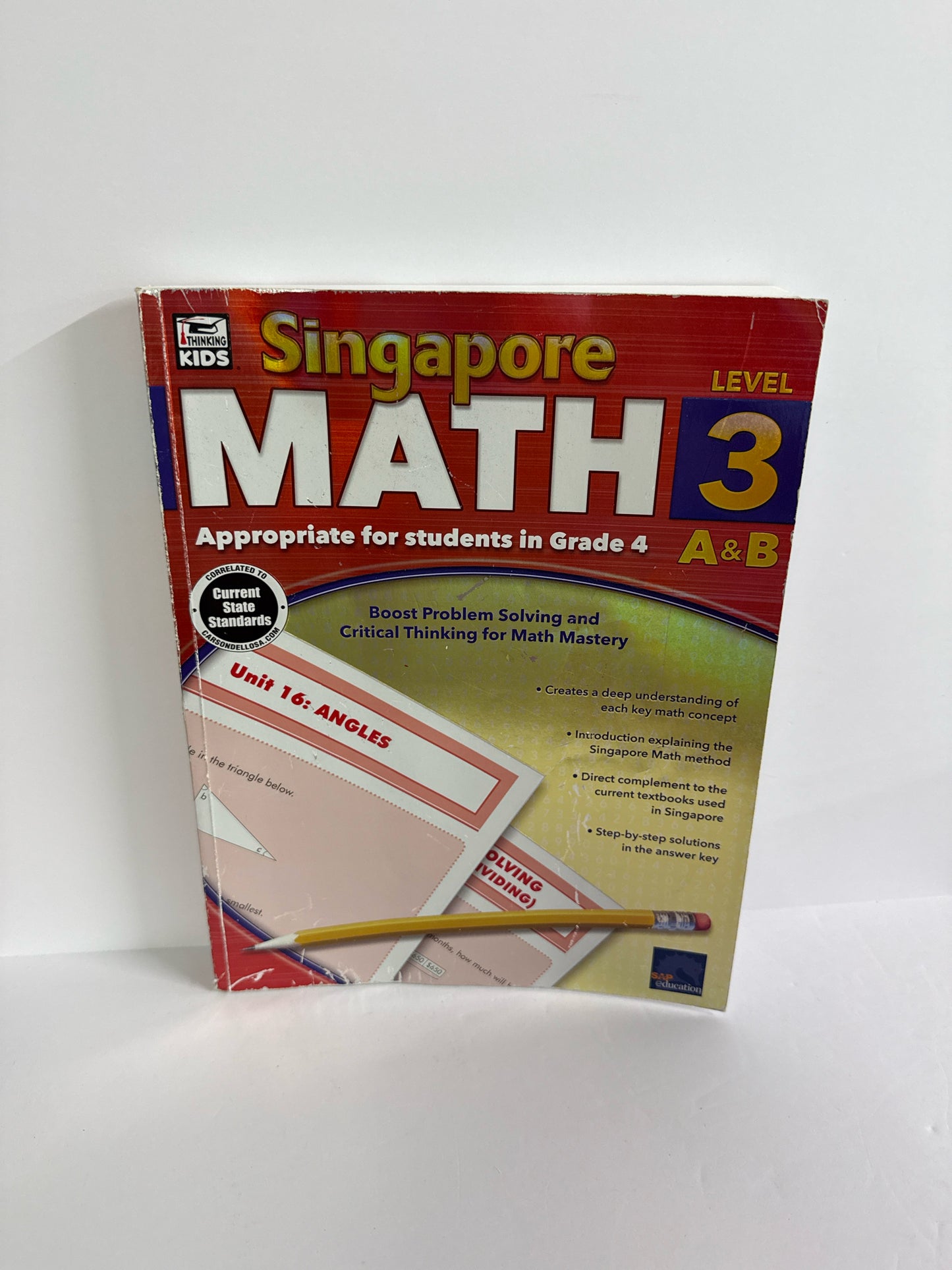 Math Level 3 A & B Singapore Student Workbook Pre-Owned Mathematics Textbooks