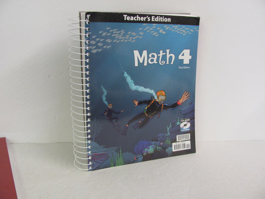 Math 4 BJU Press Teacher Edition  Pre-Owned 4th Grade Mathematics Textbooks