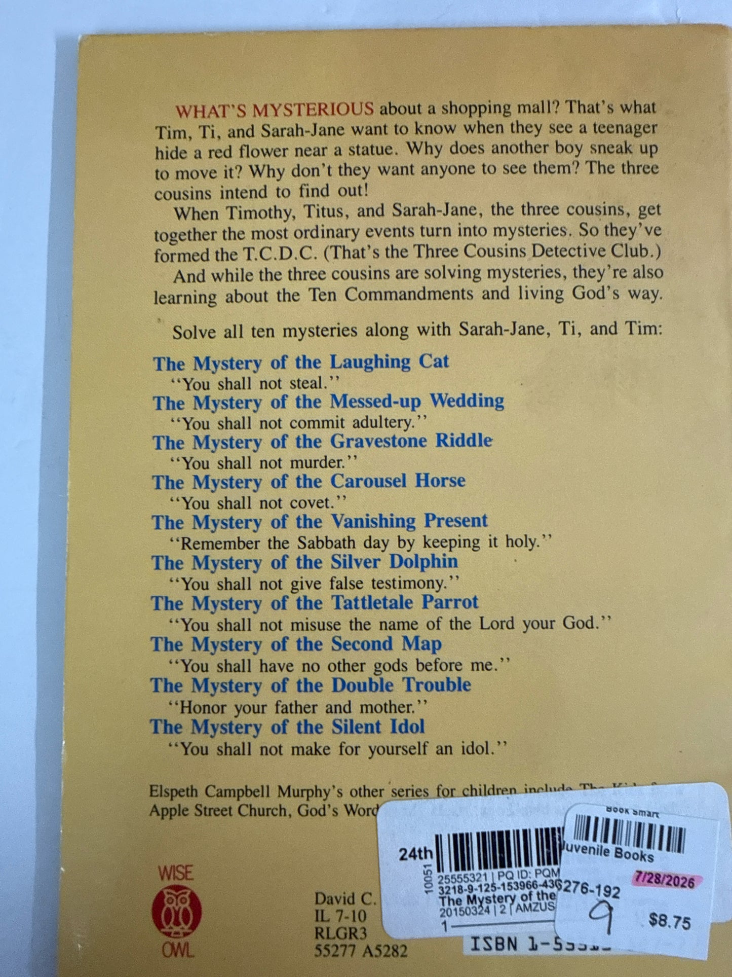 The Ten Commandment Mysteries Elspeth Campbell Murphy Juvenile Books