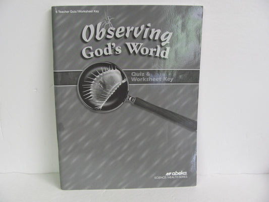 Observing God's World Abeka Quiz/Worksheet Key  Pre-Owned Science Textbooks