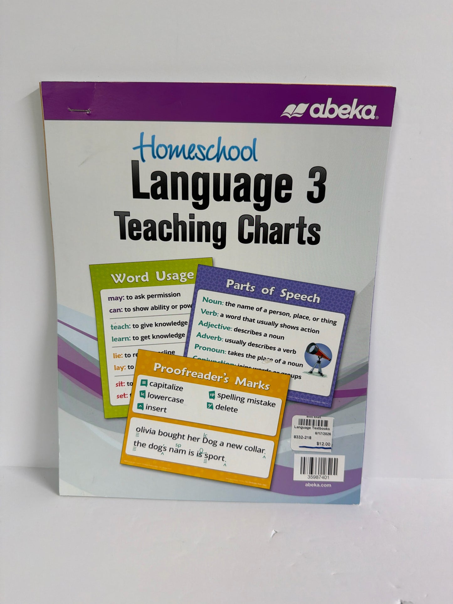 Language 3 Abeka Chart Pre-Owned 3rd Grade Language Textbooks