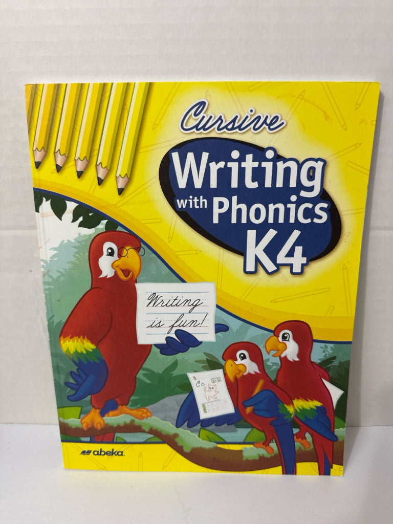 Writing With Phonics 1 Cursive Abeka Workbook Pre-Owned K4 Language Textbooks