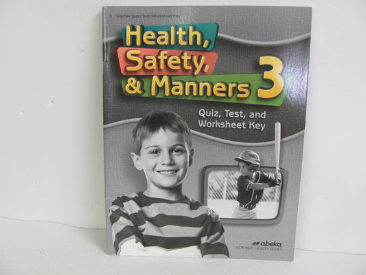 Health, Safety, & Manners Abeka Quiz/Test Key  Pre-Owned 3rd Grade Health Books