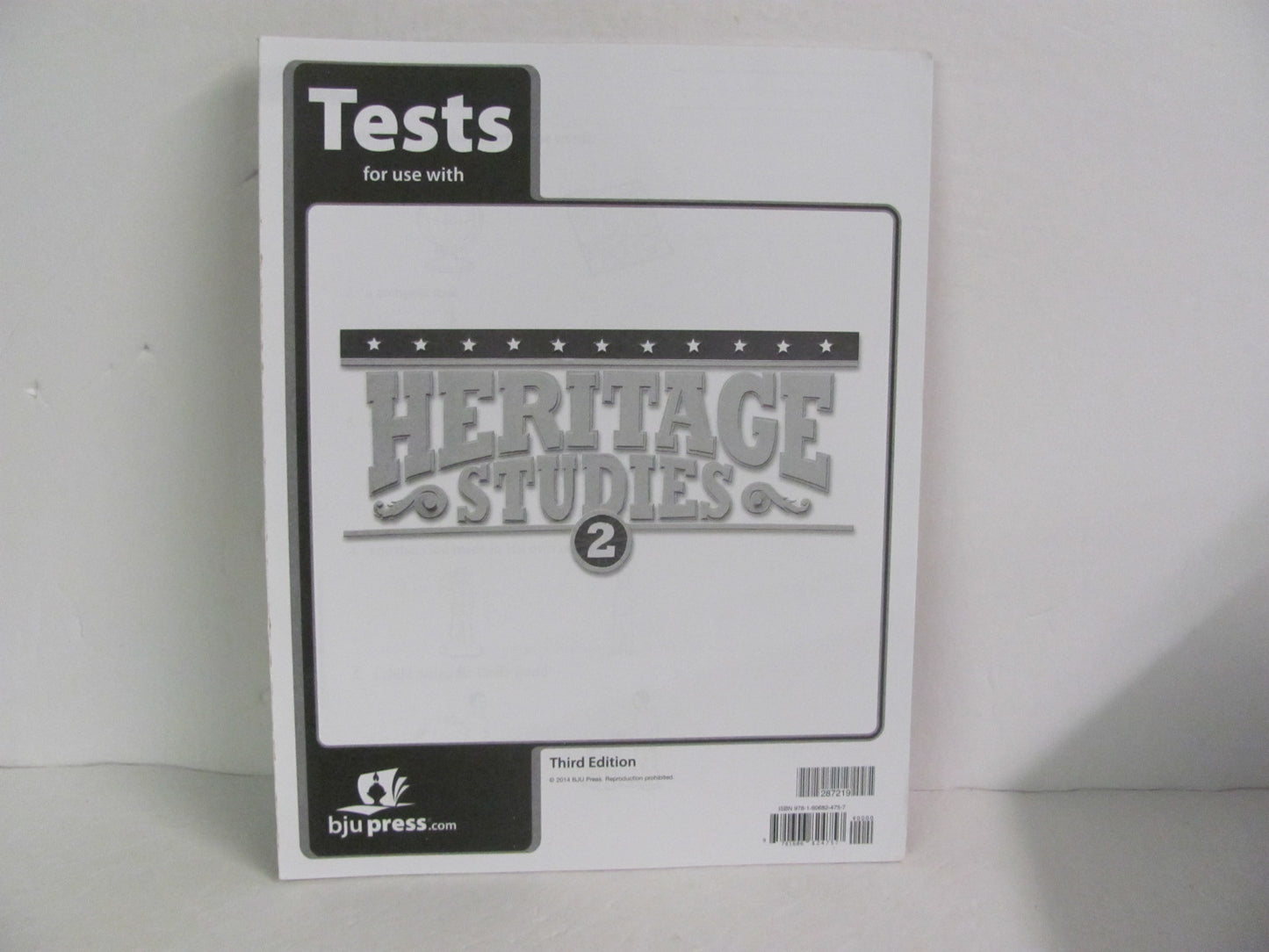 Heritage Studies 2 BJU Press Tests Pre-Owned 2nd Grade History Textbooks