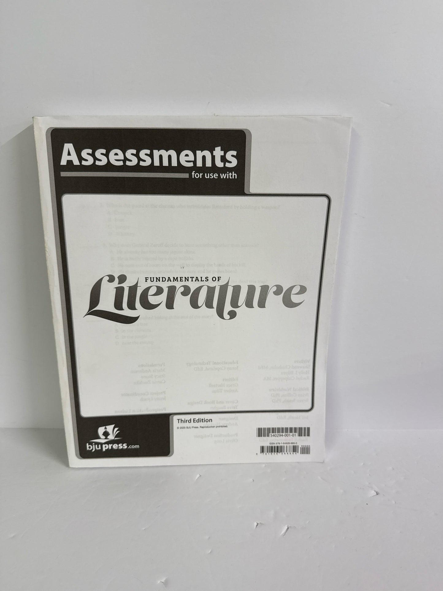 Fundamentals of Literature BJU Press Assessments Pre-Owned Literature Textbooks