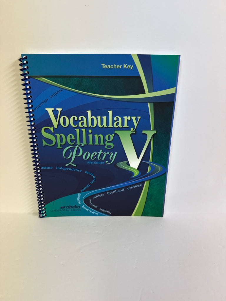 Vocabulary Spelling Poetry V Abeka Teacher Key Pre-Owned Language Textbooks