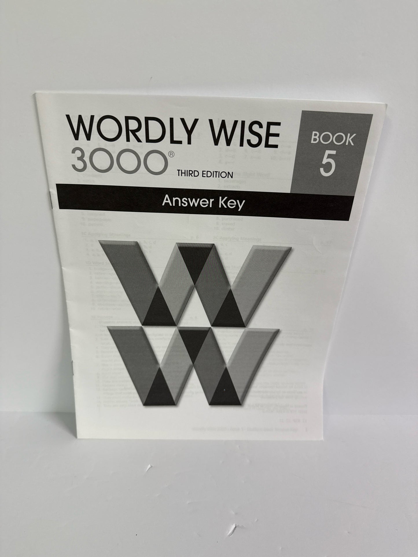 Wordly Wise 3000 Book 5 EPS Answer Key Pre-Owned Spelling/Vocabulary Books