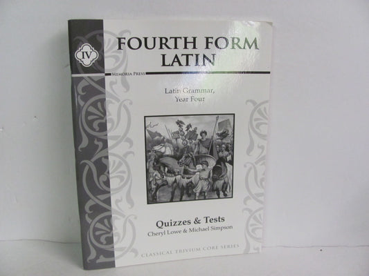 Fourth Form Latin Memoria Press Quizzes/Tests  Pre-Owned High School Latin Books