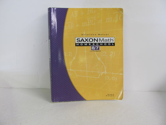 Math 87 Saxon Solution Key Pre-Owned Saxon 7th Grade Mathematics Textbooks