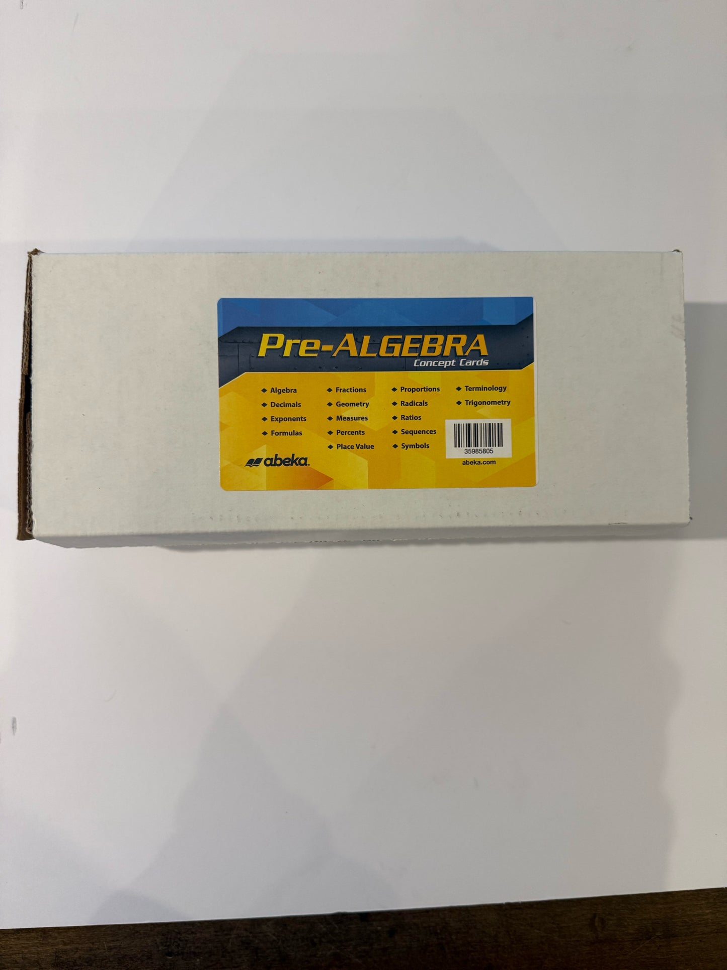 Pre Algebra Abeka Concept Cards Pre-owned 8th Grade Math Help Books