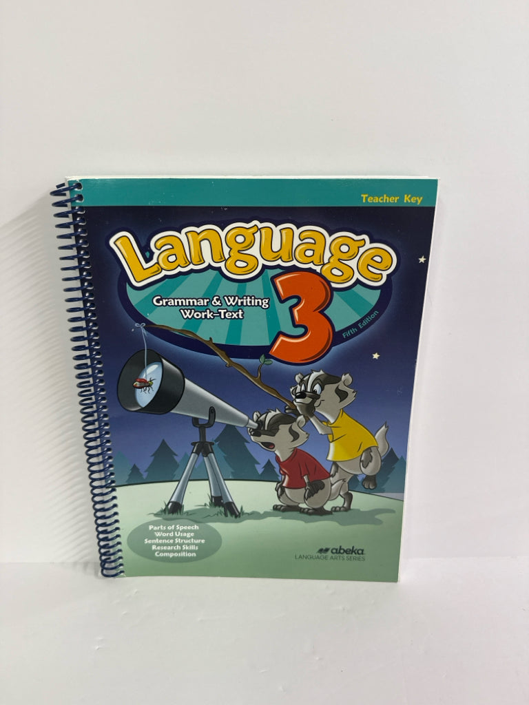 Language 3 Abeka Teacher Key Pre-Owned 3rd Grade Language Textbooks