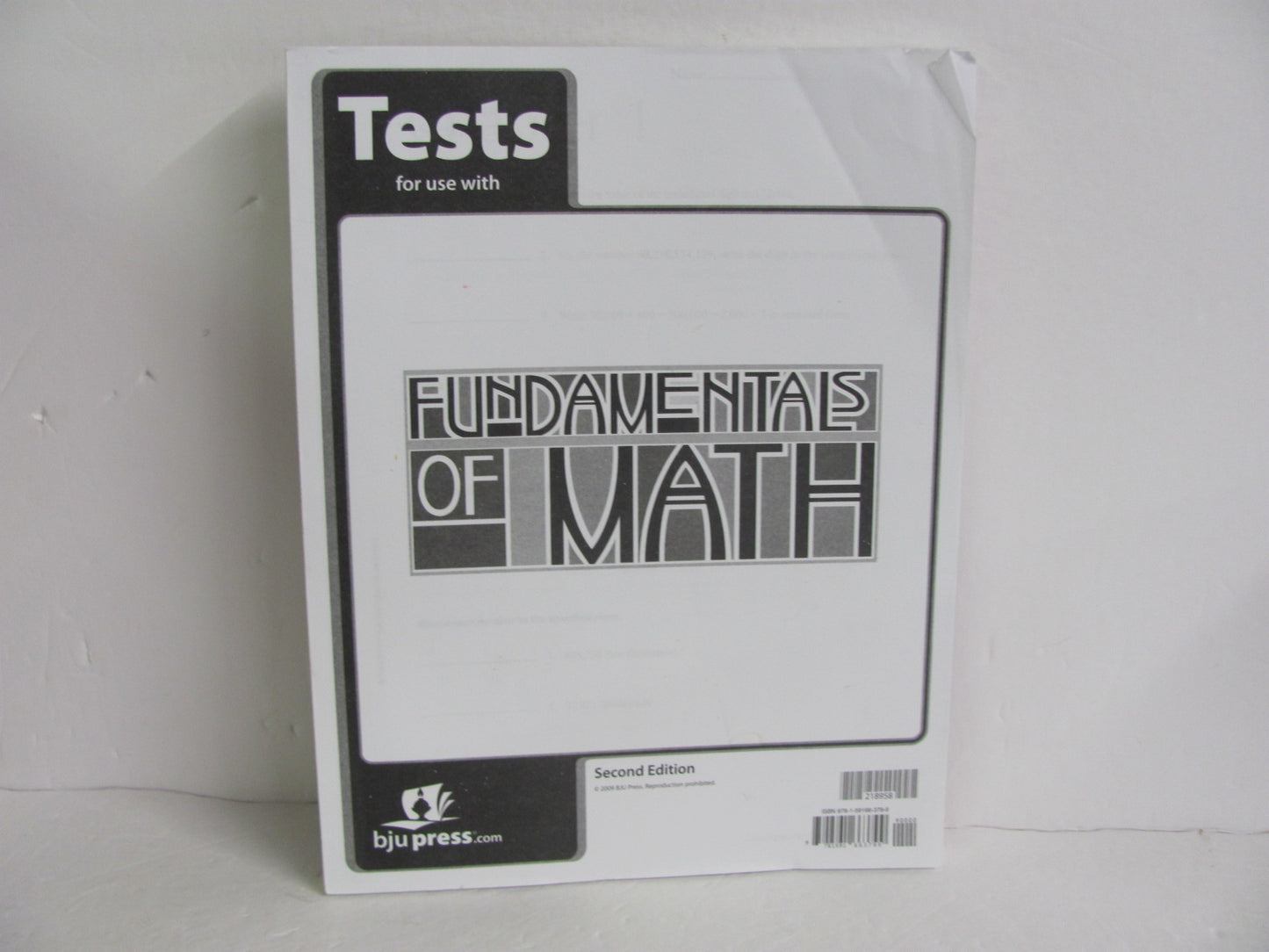 Fundamentals of Math BJU Press Tests Pre-Owned 7th Grade Mathematics Textbooks