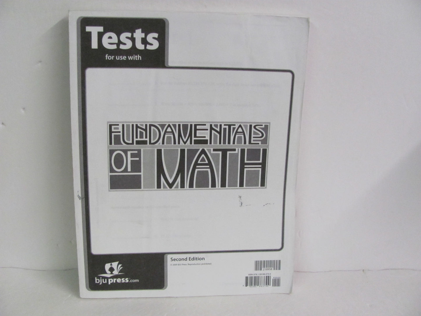 Fundamentals of Math BJU Press Tests Pre-Owned 7th Grade Mathematics Textbooks