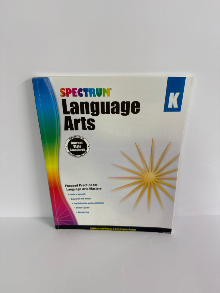 Language Arts Spectrum Workbook Pre-Owned Kindergarten Language Textbooks