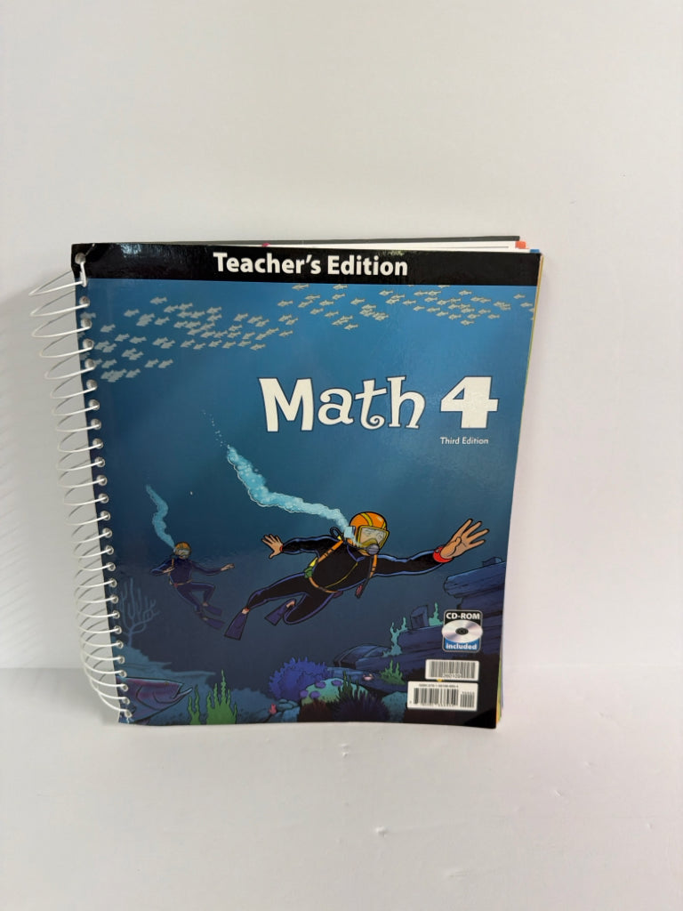 Math 4 BJU Press Teacher Edition Pre-Owned 4th Grade Mathematics Textbooks