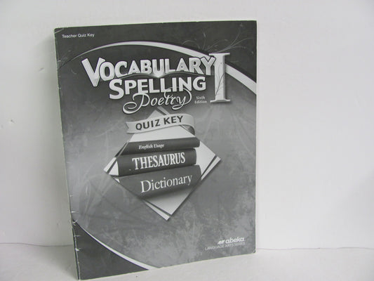 Vocabulary Spelling Poetry I Abeka Quiz Key Pre-Owned Spelling/Vocabulary Books