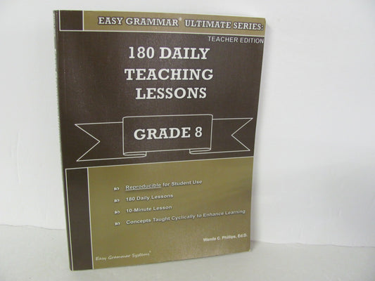 180 Daily Teaching Easy Grammar Teacher Edition  Pre-Owned Language Textbooks