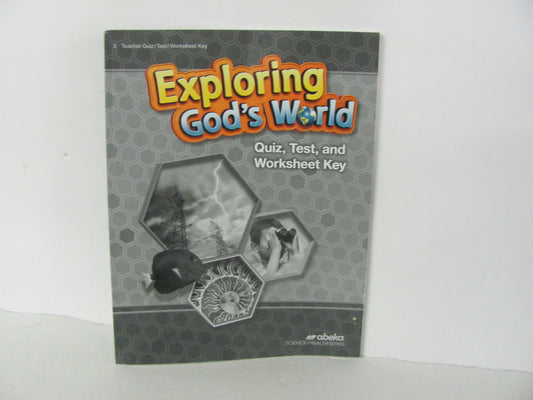 Exploring God's World Abeka Quiz/Test Key  Pre-Owned 3rd Grade Science Textbooks