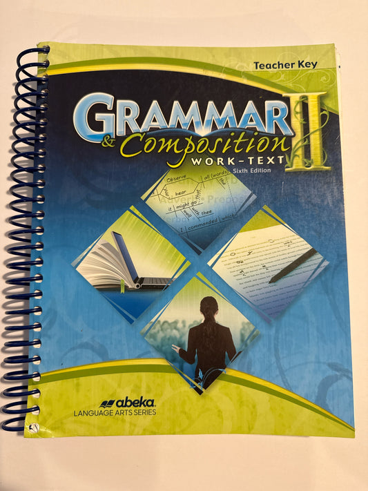 Grammar & Composition II Abeka Teacher Key  Pre-Owned Language Textbooks