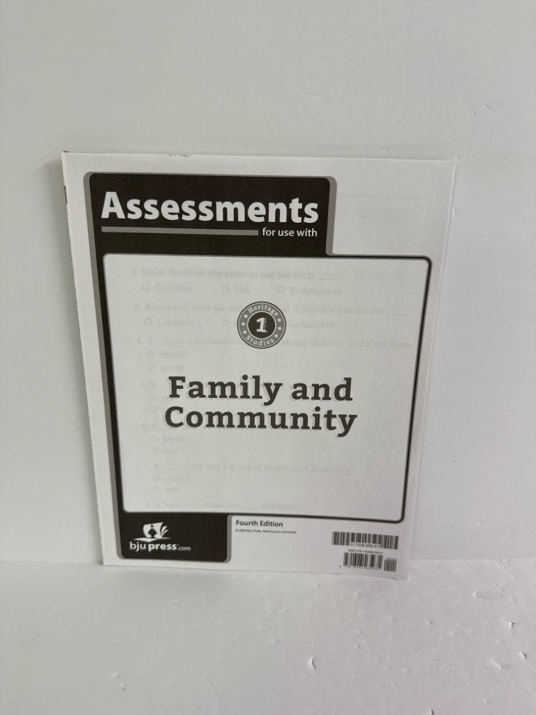 Family and Community BJU Press Assessments  Pre-Owned History Textbooks