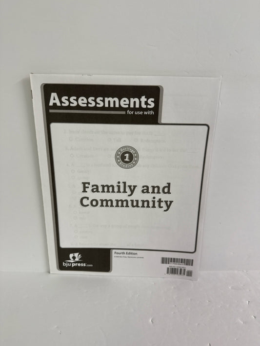 Family and Community BJU Press Assessments  Pre-Owned History Textbooks