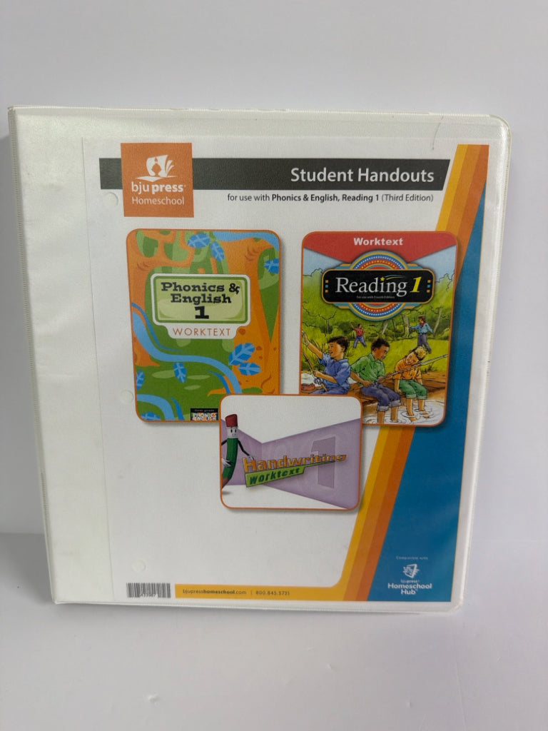 Phonics & English 1 BJU Press Student Handouts Pre-Owned Language Textbooks