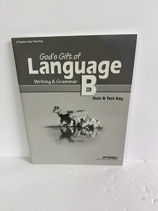 God's Gift of Language B Abeka Quiz/Test Key  Pre-Owned Language Textbooks
