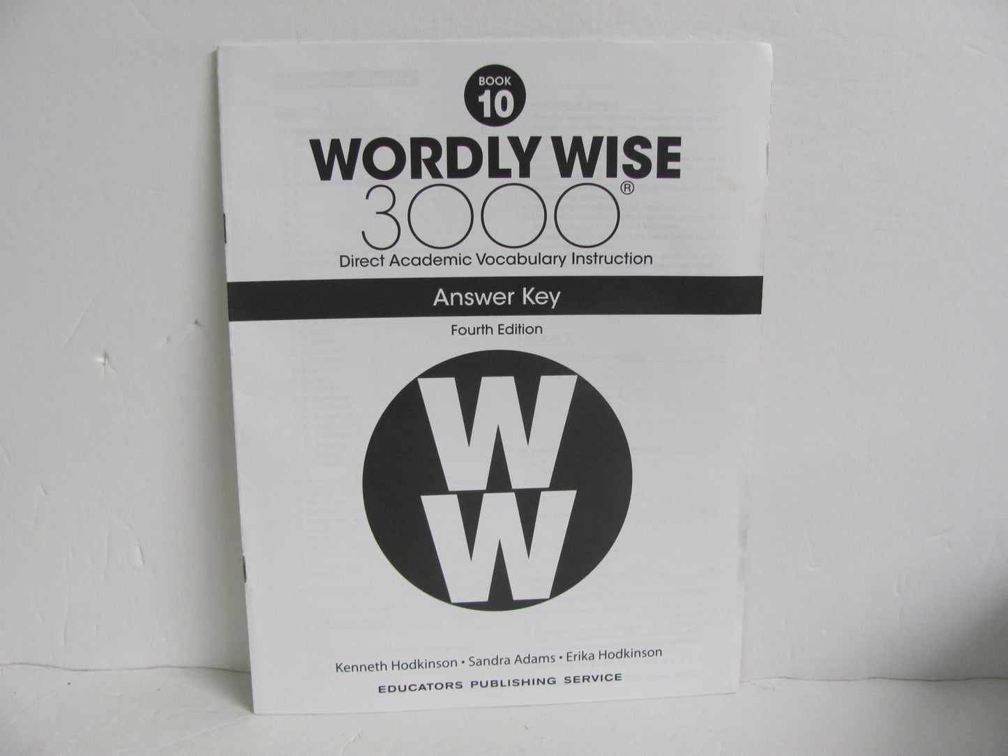 Wordly Wise 3000 Book 10 EPS Answer Key  Pre-Owned Spelling/Vocabulary Books