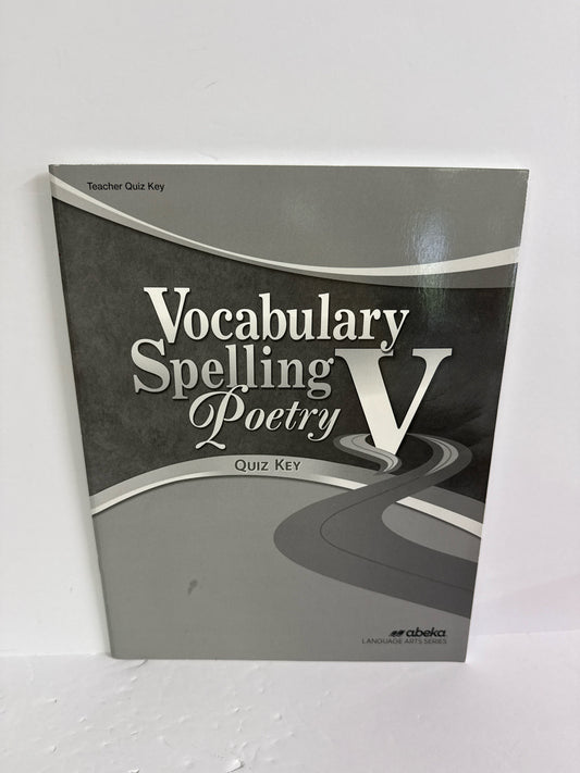 Vocabulary Spelling Poetry V Abeka Quiz Key Pre-Owned Language Textbooks