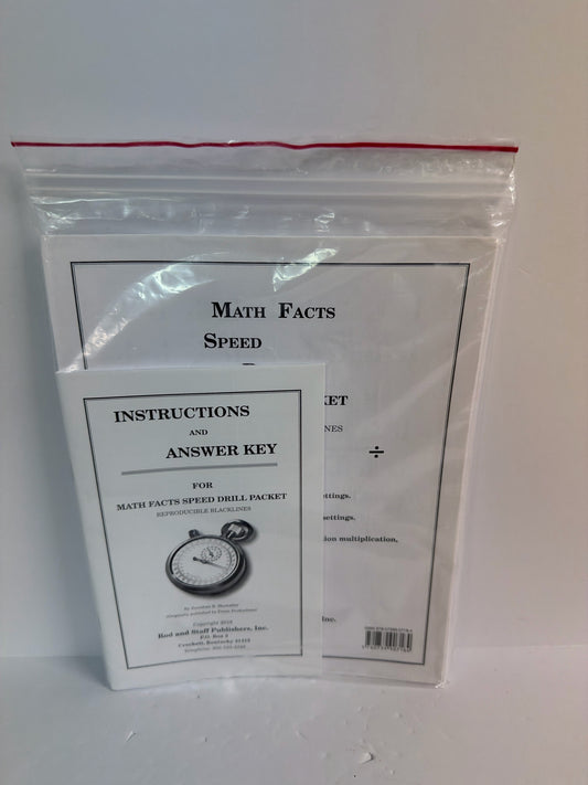 Math Facts Speed Drills Packet Rod and Staff Manipulatives
