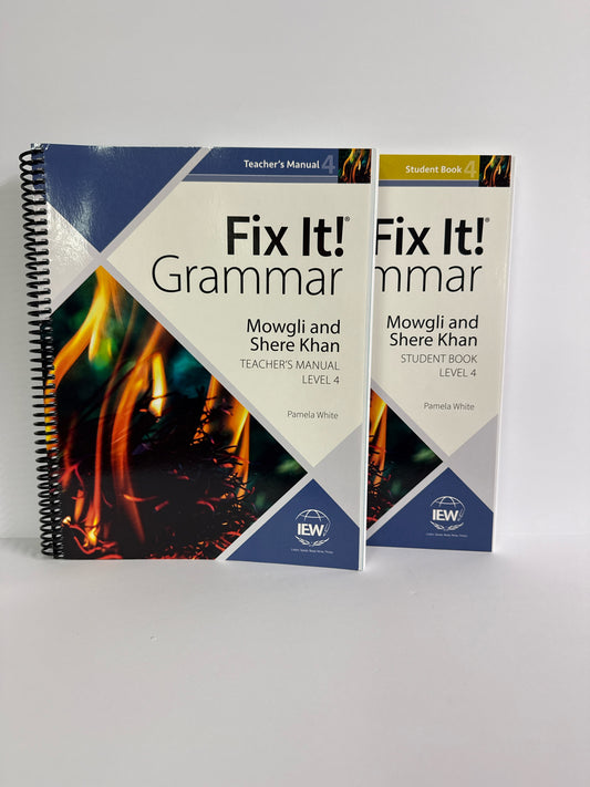 Fix It Grammar Mowgli and Shere IEW Set  Pre-Owned White IEW Fix It Grammar