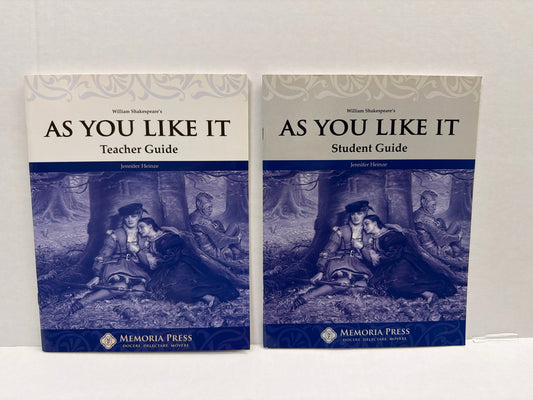 As You Like It Memoria Press Set  Pre-Owned 7th Grade Literature Guides