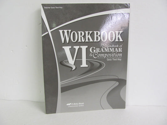 Workbook VI Abeka Quiz/Test Key  Pre-Owned 12th Grade Language Textbooks