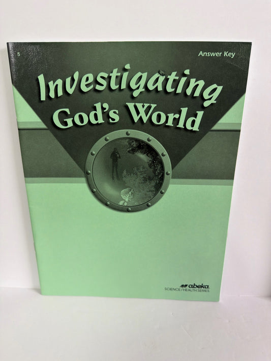 Investigating God's World Abeka Answer Key  Pre-Owned Science Textbooks