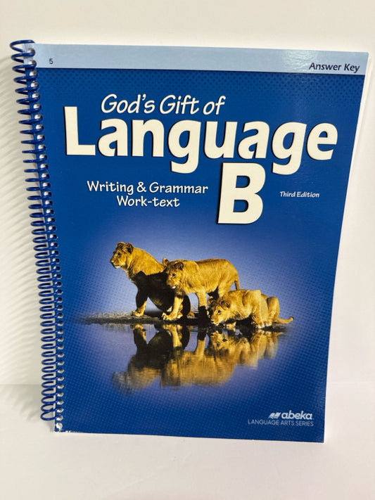 God's Gift of Language B Abeka Answer Key  Pre-Owned Language Textbooks