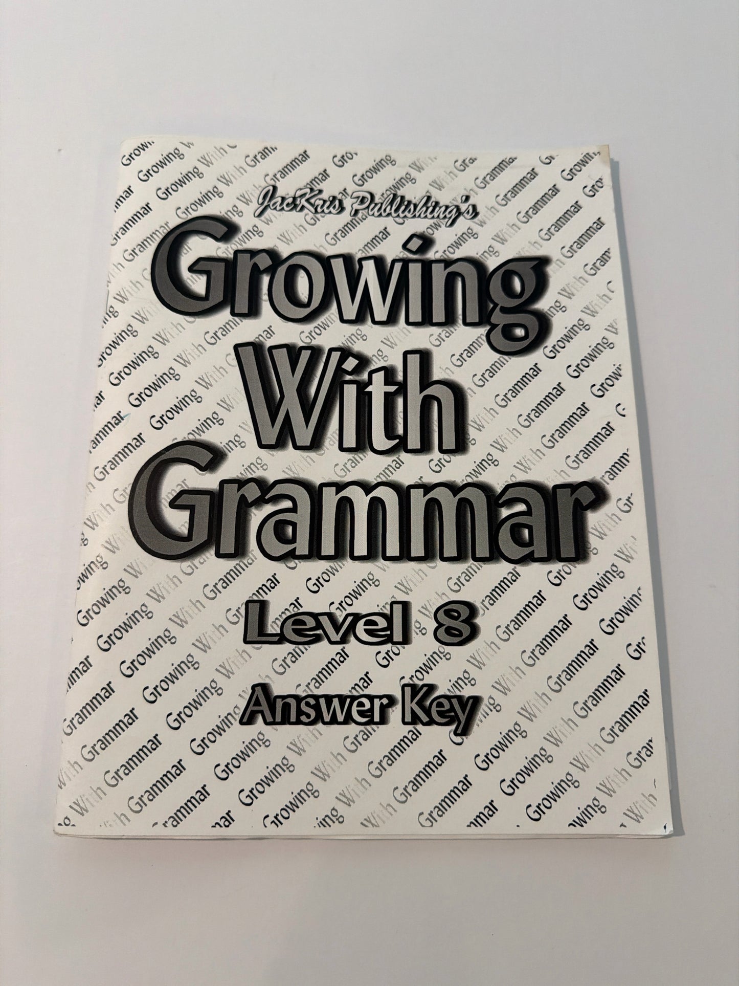 Growing with Grammar JacKris Answer Key  Pre-Owned Grammar Books