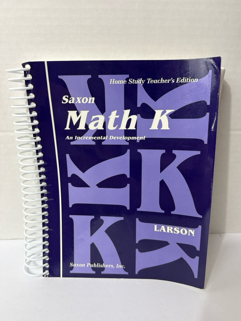 Math K Saxon Home Study Teacher's Edition Pre-Ow Mathematics Textbooks