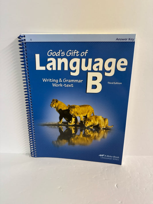 God's Gift of Language B Abeka Answer Key  Pre-Owned Language Textbooks