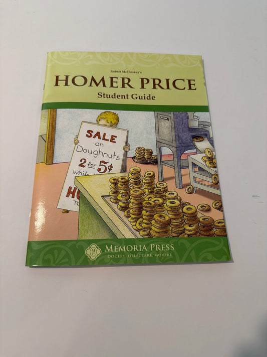 Homer Price Memoria Press Student Guide Pre-Owned McCloskey Literature