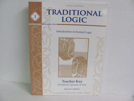 Traditional Logic I Memoria Press Teacher Key  Pre-Owned Cothran Logic Books