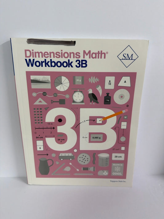 Dimensions Math 3B Singapore Workbook  Pre-Owned 3rd Grade Mathematics Textbooks