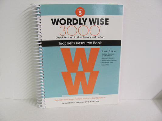 Wordly Wise 3000 Book 5 EPS Teacher Resource Book Pre-Owned Language Textbooks