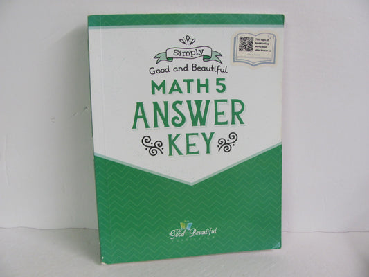 Math 5 Good and the Beautiful Answer Key  Pre-Owned Mathematics Textbooks