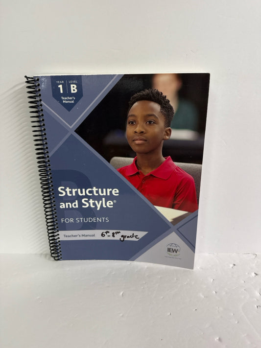 Structure & Style Year 1, Level B IEW Teacher Manual  Pre-Owned IEW