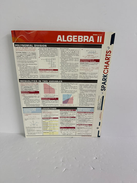 Algebra 2 Spark Charts Pre-Owned High School Mathematics Textbooks