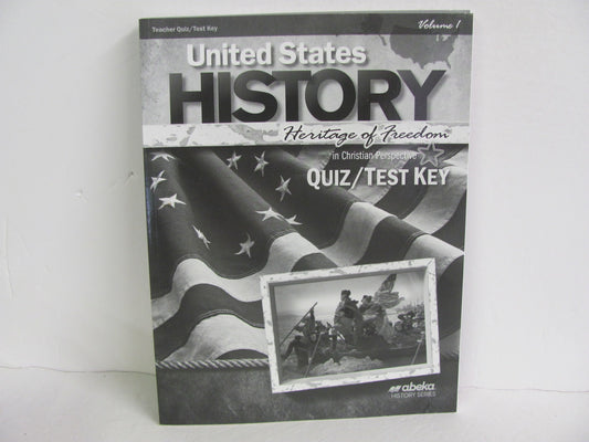 United States History Vol 1 Abeka Quiz Key Pre-Owned History Textbooks