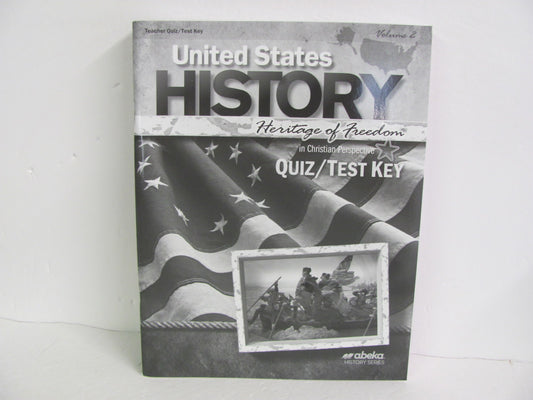 United States History Vol 2 Abeka Quiz/Test Key  Pre-Owned History Textbooks